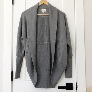 Aritzia Wilfred Diderot Cocoon Open Front Cardigan Sweater Grey
